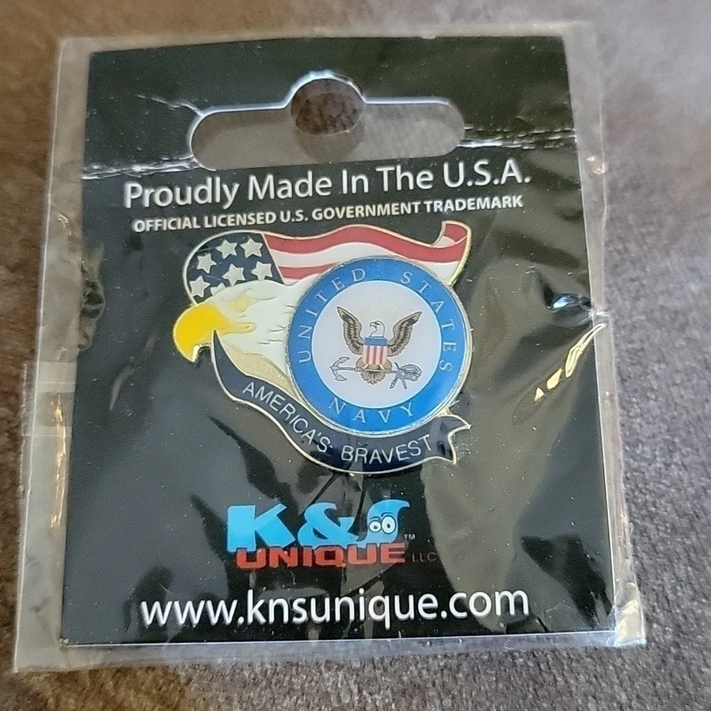 3/$30 American Flag Fourth of July Brooch Army Navy Lapel Hat Pins